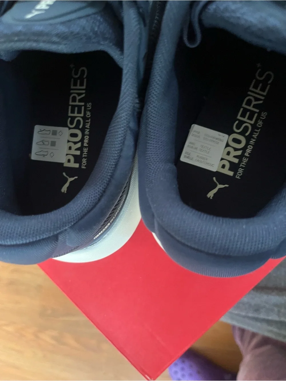 Puma Navy and Green ProSeries Athletic Sneakers